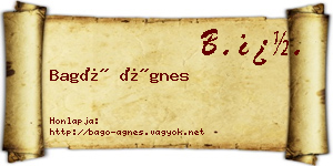 Bagó Ágnes névjegykártya